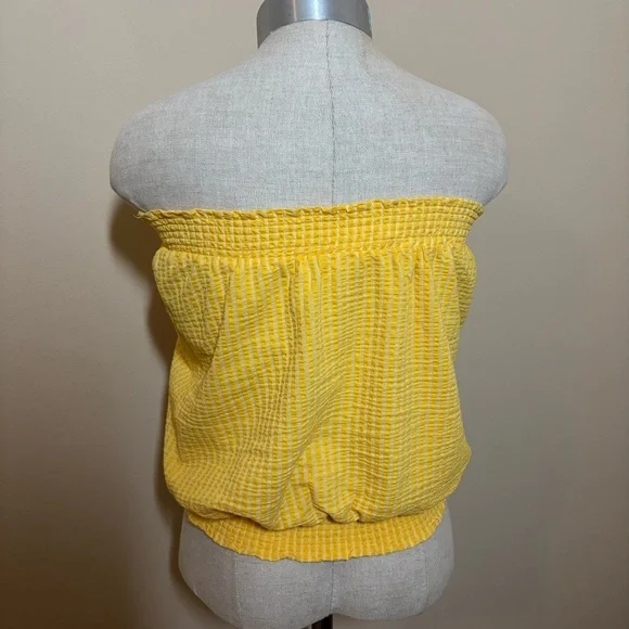 Anthropologie Yellow Strapless Blouse - Picture 4 of 7
